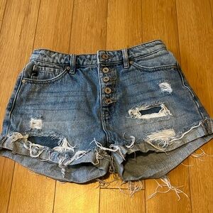 Mid to high rise jean shorts!